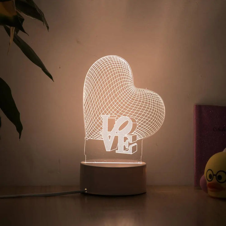 Lampe 3D <br> Coeur LED ecomboutique124