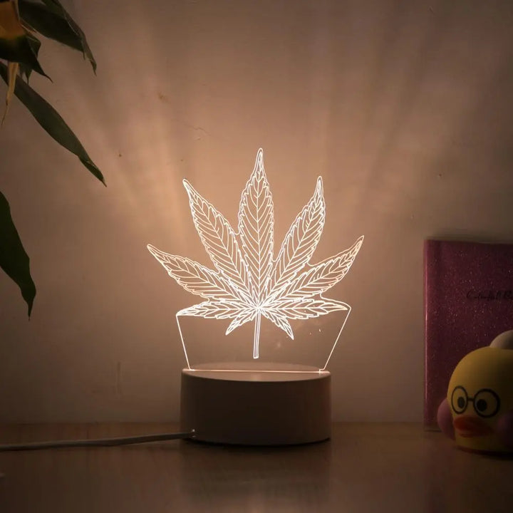 Lampe 3D <br> Marijuana ecomboutique124