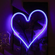 Lampe Néon Coeur Bleu