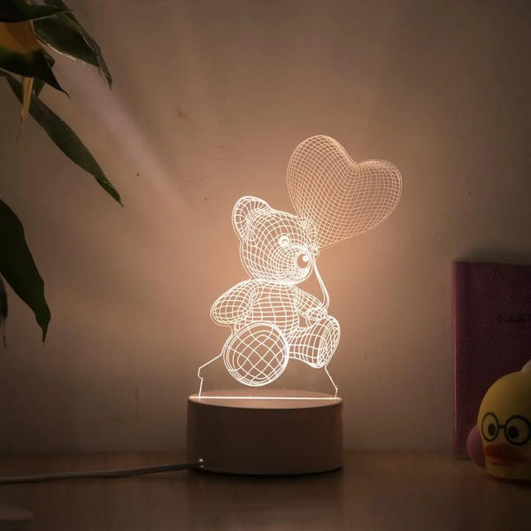 Calin - Lampe Acrylique Nounours - Lampe 3D - Merveille2Lampe