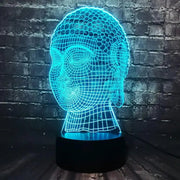 Asia Trust - Lampe Acrylique Tête Bouddha - Lampe 3D - Merveille2Lampe